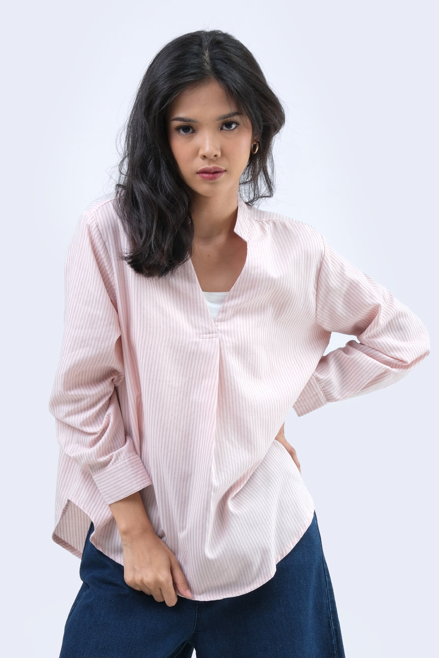 Blouse Lengan Panjang Mathilda Pink