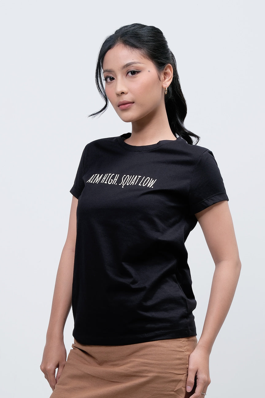 T-Shirt Lengan Pendek Rowena Black