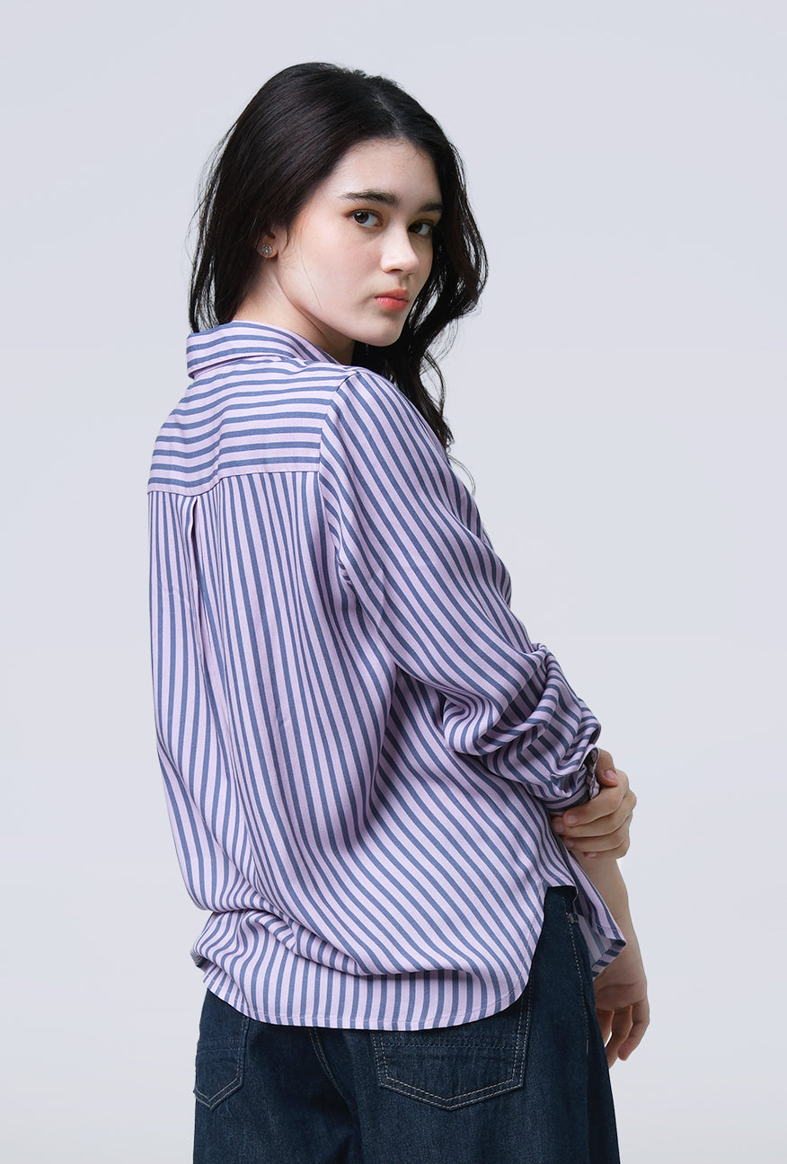 Kemeja Dyva Pink Grey
