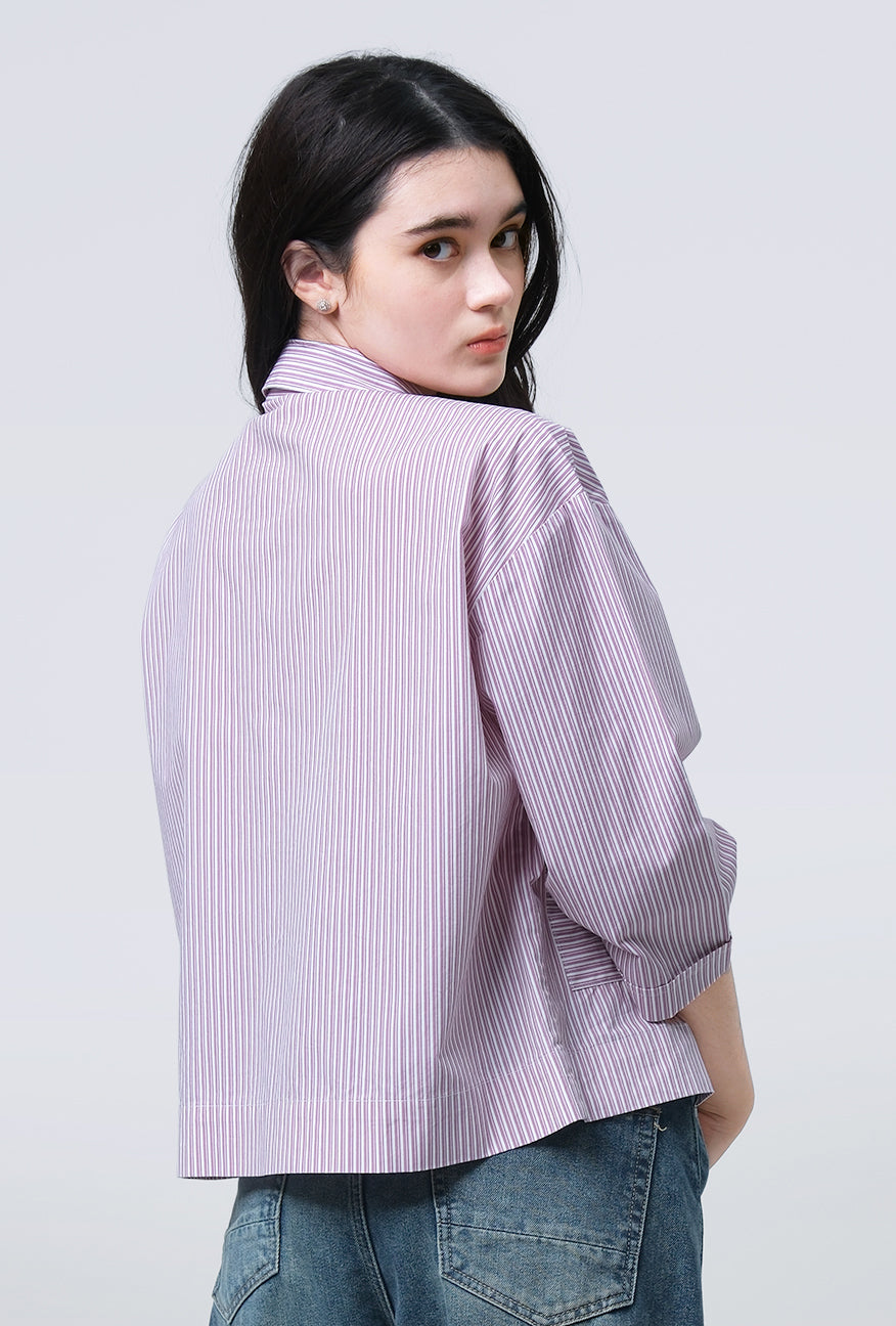 Kemeja Luna Purple White Exclusive Online