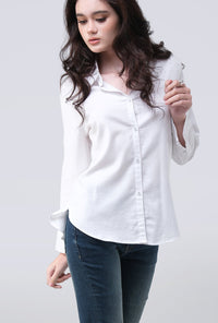 Kemeja Lengan Panjang Mellie White