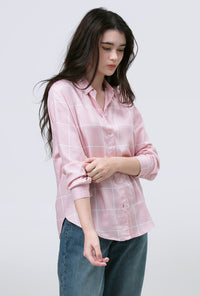 Kemeja Lengan Panjang Key Pink
