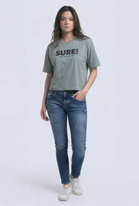 T-Shirt Lengan Pendek Talia Dusty Green
