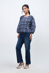 Kemeja Lengan Panjang Avery Navy White