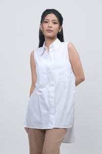Kemeja Tanpa Lengan Volna Offwhite