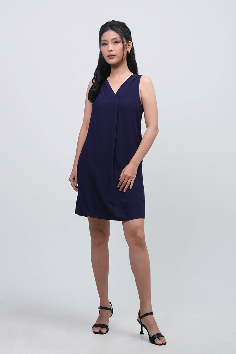 Dress Tanpa Lengan Sloane Navy Online