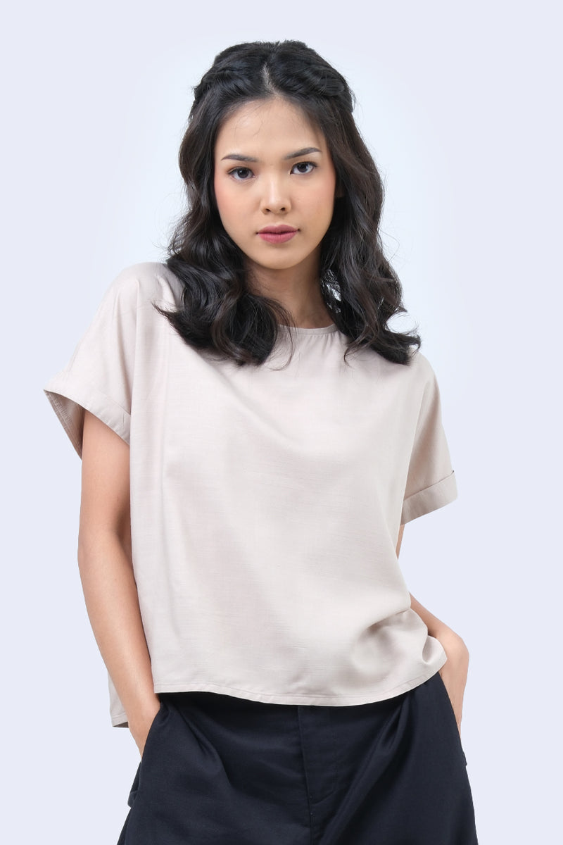 Blouse Lengan Pendek Fae Khaki