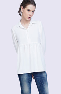 Kemeja Lengan Panjang Kirei Offwhite