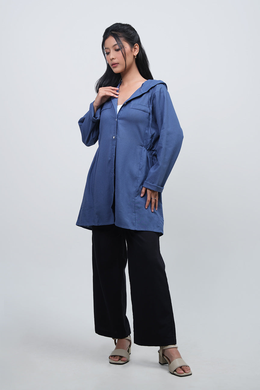 Kemeja Lengan Panjang Quirina Blue