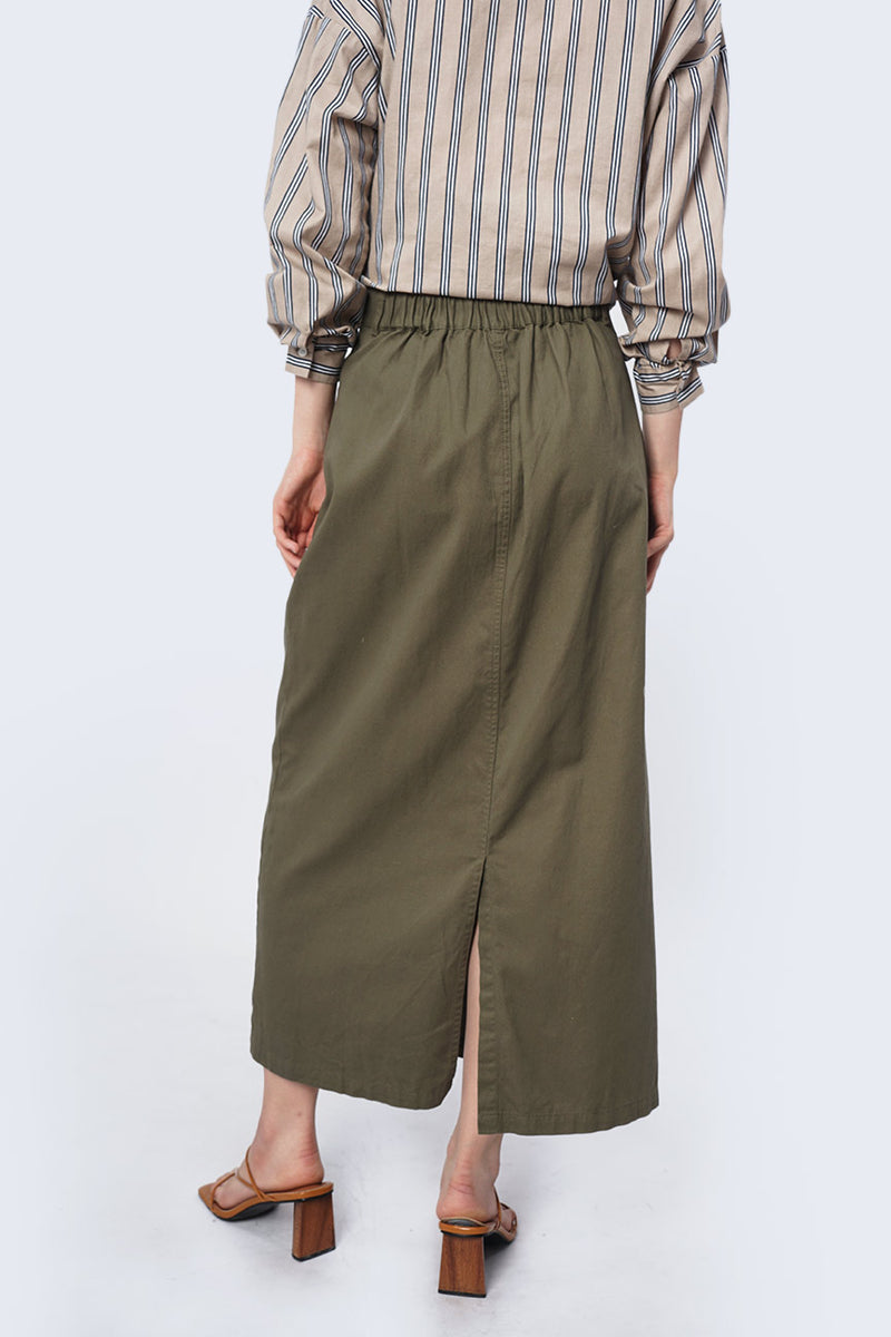 Rok Panjang Amabel Light Olive