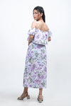 Dress Tanpa Lengan Aster Purple Offwhite Online