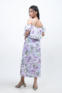 Dress Tanpa Lengan Aster Purple Offwhite Online