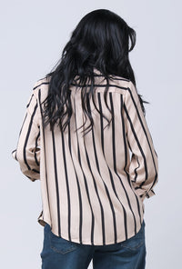 Kemeja Lengan Panjang Agatha Khaki Black