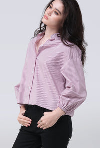 Kemeja Caelina Purple White