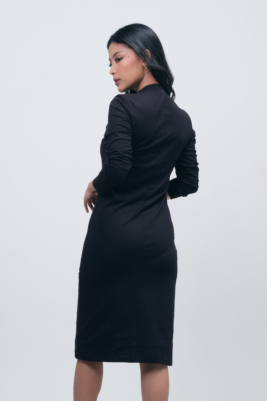 Dress Lengan Panjang Vienary Black