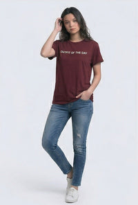 T-Shirt Lengan Pendek Fill It Maroon