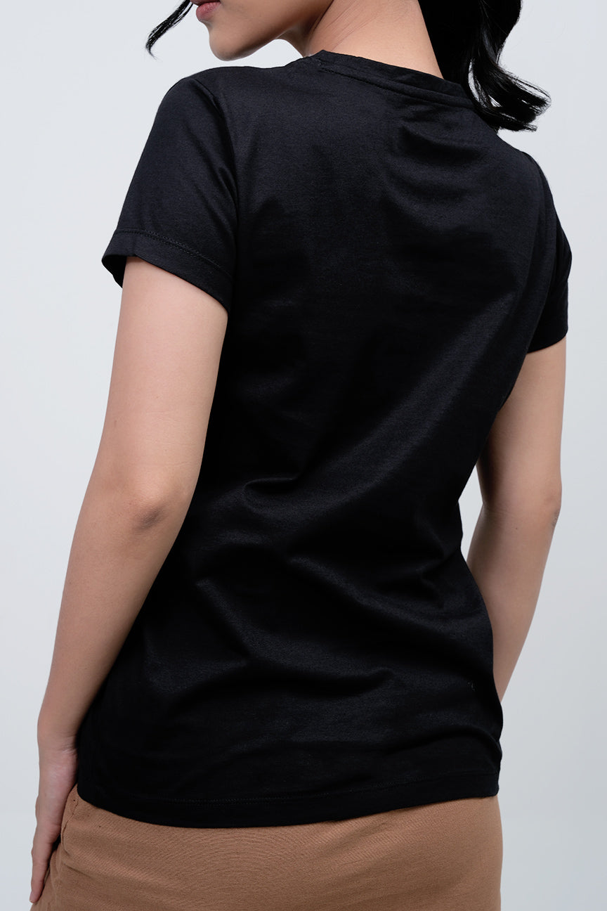 T-Shirt Lengan Pendek Rowena Black