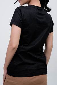 T-Shirt Lengan Pendek Rowena Black