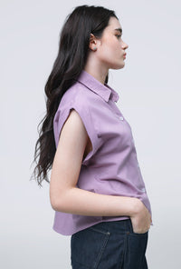 Kemeja Lengan Pendek Oryna Lavender Exclusive Online
