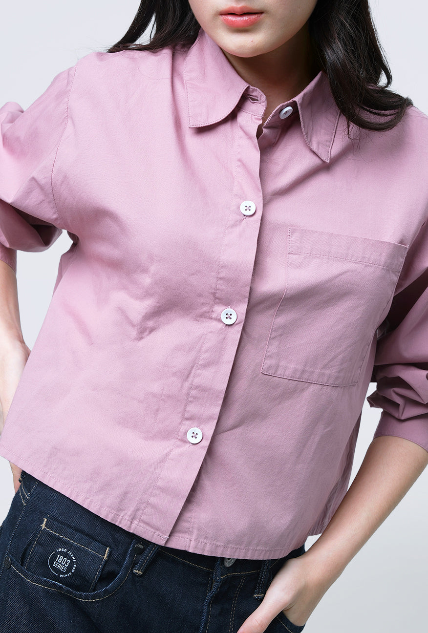 Kemeja Lengan Panjang Selra Pink Exclusive Online