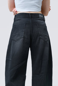 Jeans Barrel Sora Dark Grey