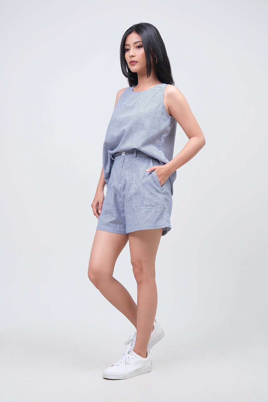 Celana Pendek Celsie Blue White Online