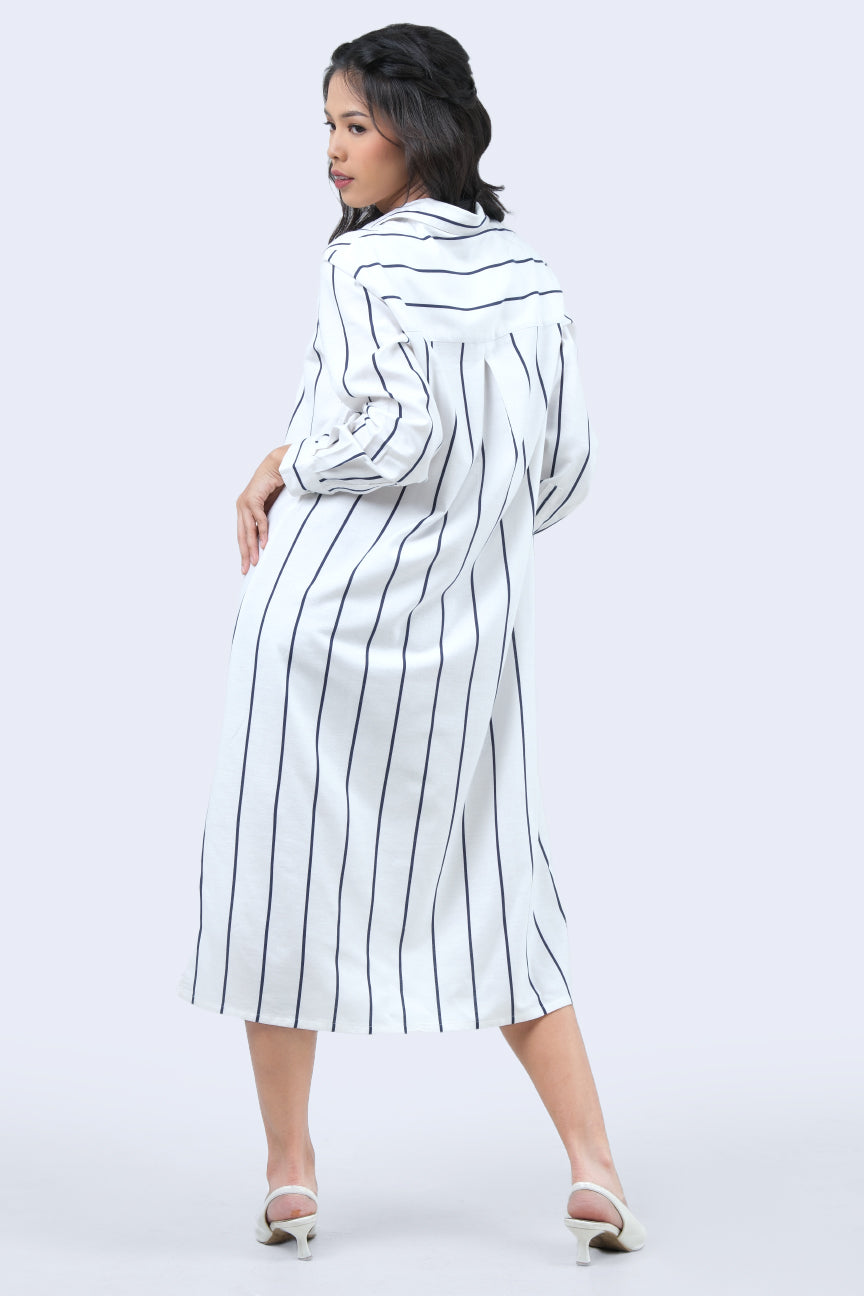 Dress Lengan Panjang Havana White Navy BODYTALK Dress Lengan Panjang Havana White Navy BODYTALK