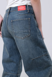 Jeans Barrel Sora Medium Blue