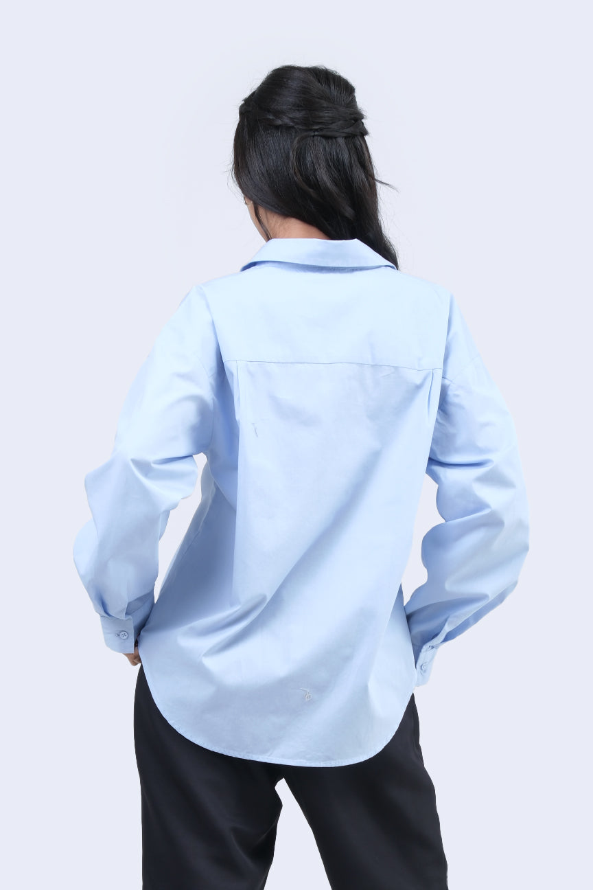 Kemeja Lengan Panjang Elysian Baby Blue