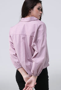 Kemeja Caelina Purple White