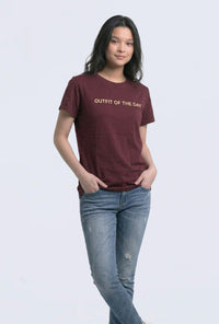 T-Shirt Lengan Pendek Fill It Maroon