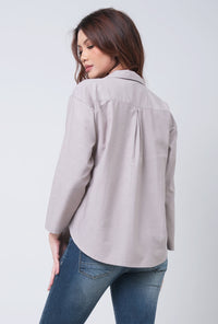 Kemeja Lengan Panjang Shara Light Grey