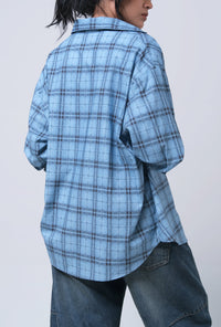 Kemeja Lengan Panjang Alanza Blue Black