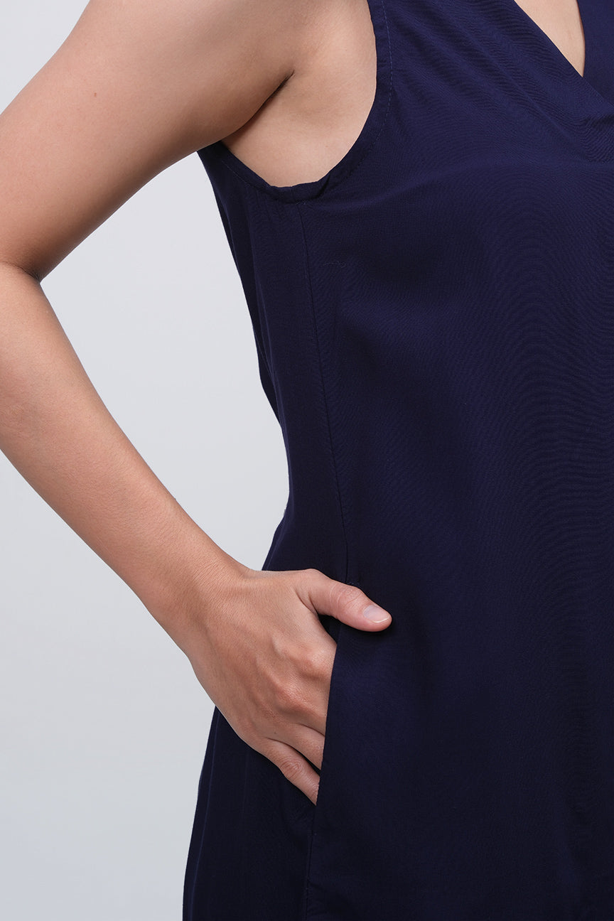 Dress Tanpa Lengan Sloane Navy Online