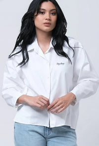 Kemeja Lengan Panjang Anesya White