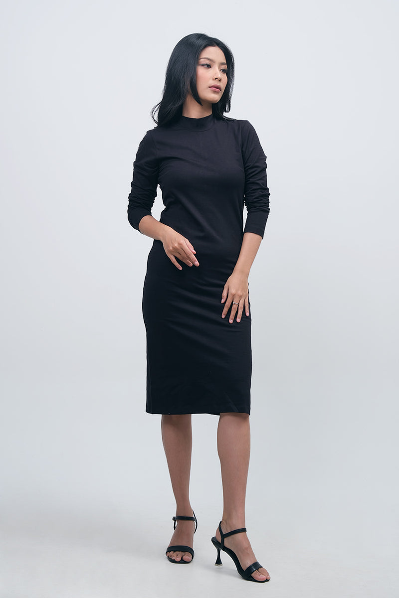 Dress Lengan Panjang Vienary Black
