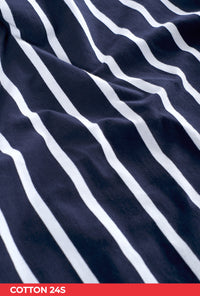 T-Shirt Lengan Panjang Grecila Navy White Stripe