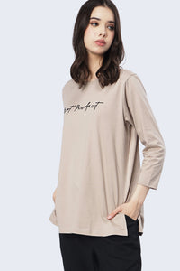 T-Shirt Lengan Panjang Freesia Khaki