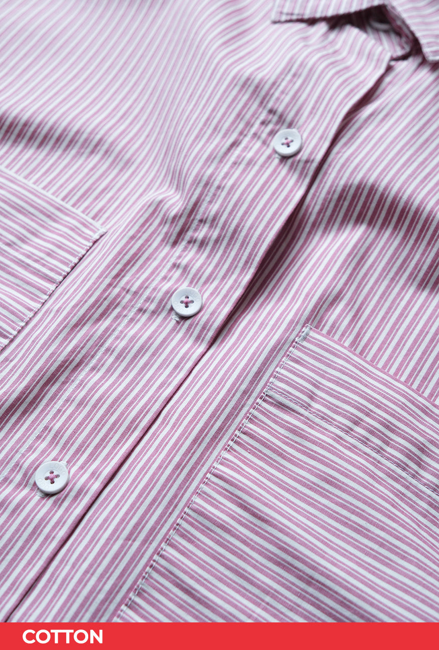 Kemeja Luna Purple White Exclusive Online