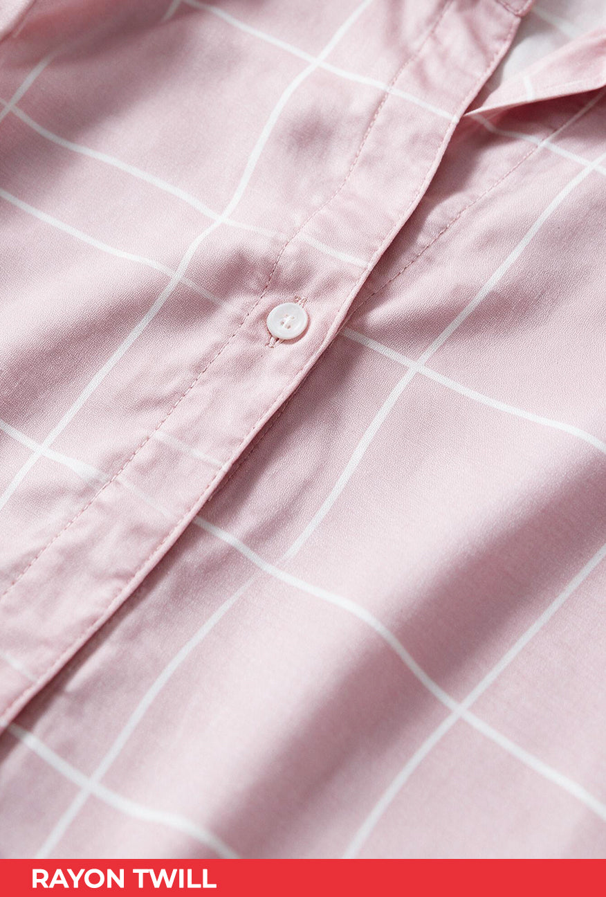 Kemeja Lengan Panjang Key Pink