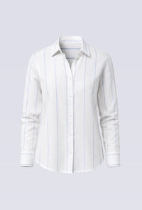Kemeja Lengan Panjang Soleil White Blue