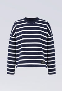 T-Shirt Lengan Panjang Grecila Navy White Stripe