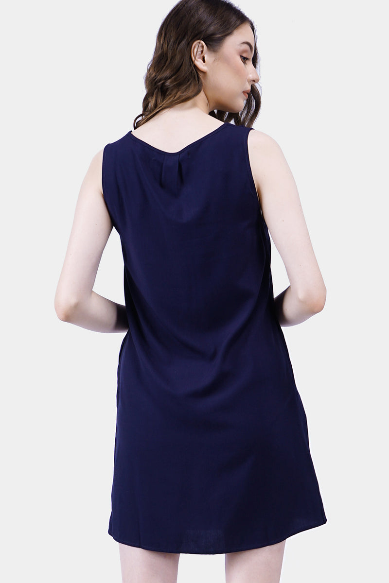 Dress Tanpa Lengan Sloane Navy Online