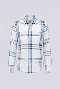 Kemeja Lengan Panjang Mara White Blue