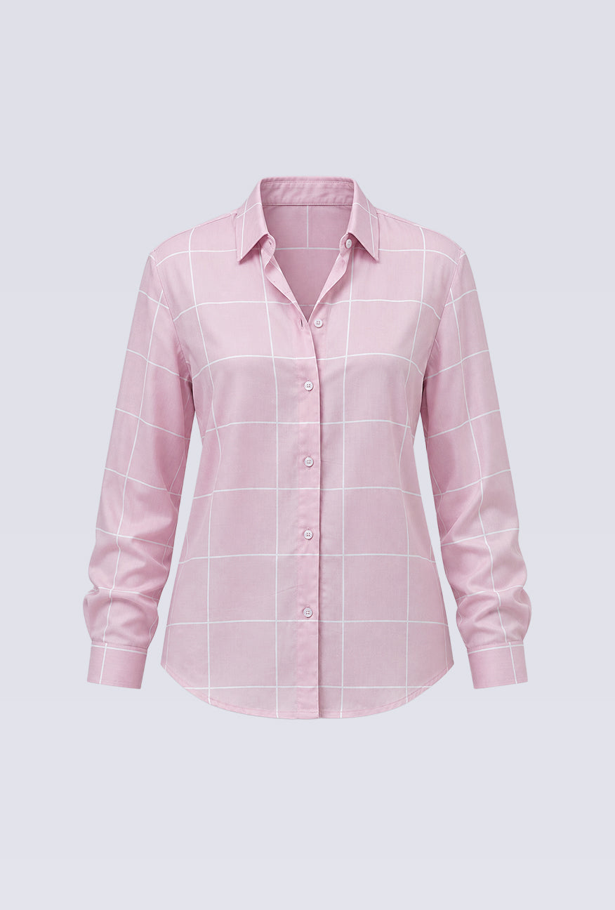 Kemeja Lengan Panjang Key Pink