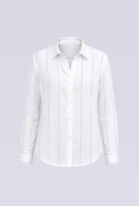 Kemeja Lengan Panjang Jollie White Blue