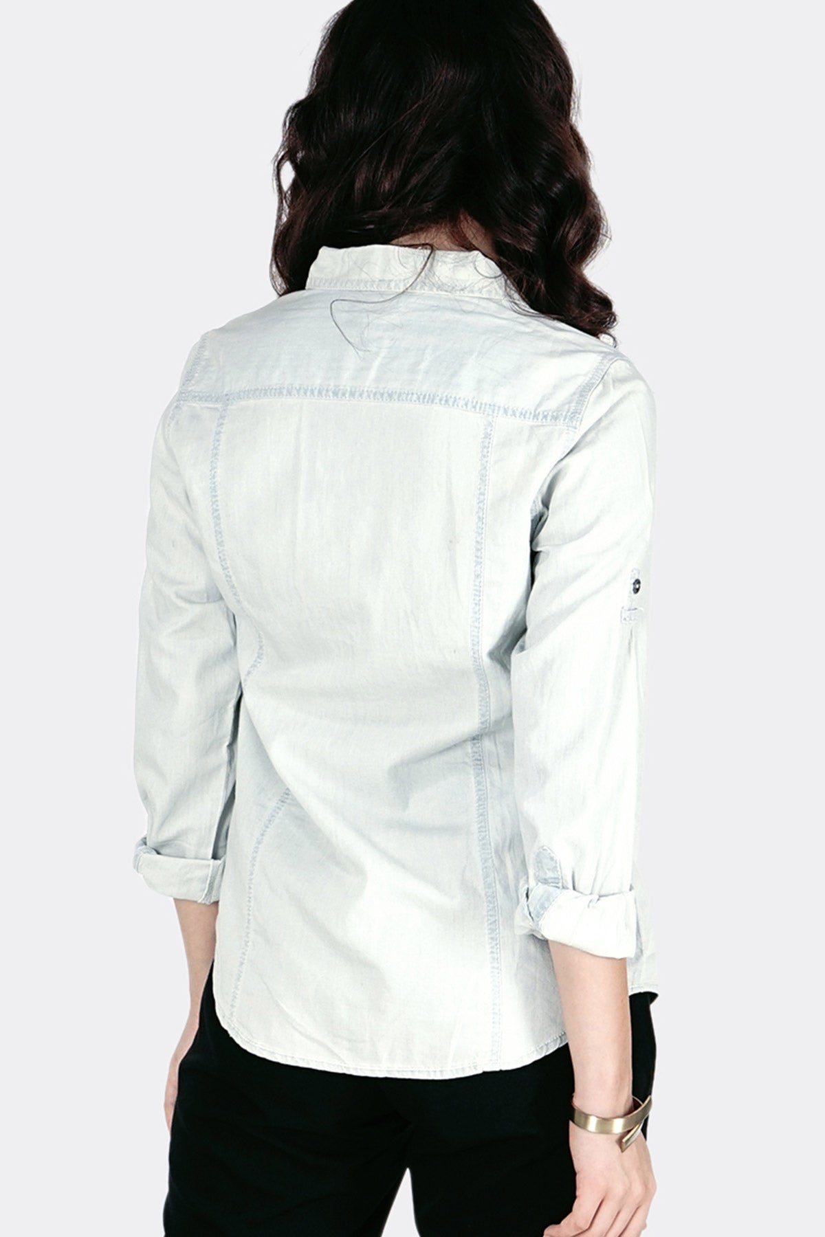 Kemeja Lengan Panjang Forever Light Blue Denim Chambray