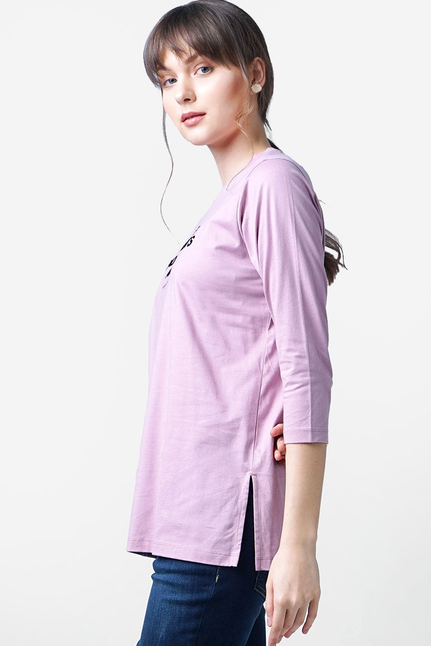 T-Shirt Lengan Panjang Beau Light Purple