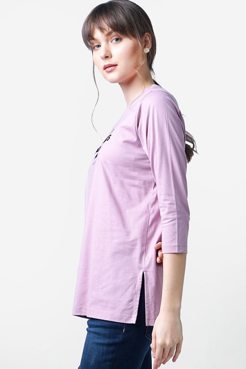 T-Shirt Lengan Panjang Beau Light Purple