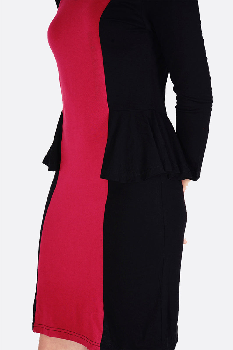 Dress Lengan Panjang Black And Red